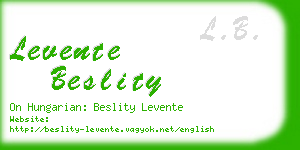 levente beslity business card